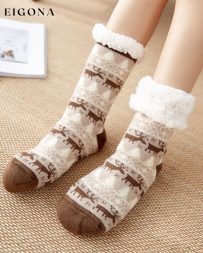 Christmas elk snow socks Coffee 23BF ACCESSORIES christmas Clothes