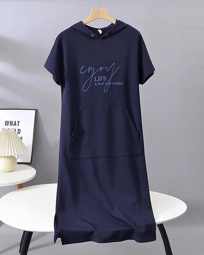 Hooded Casual Drawstring Dress