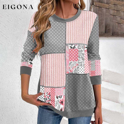 Casual Colour Block Sweatshirt Multicolor best Best Sellings clothes Plus Size Sale tops Topseller