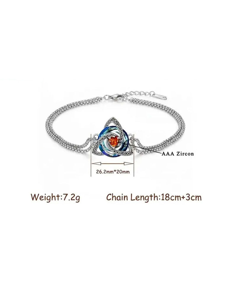 Birthstone Trinity Knot Bracelet