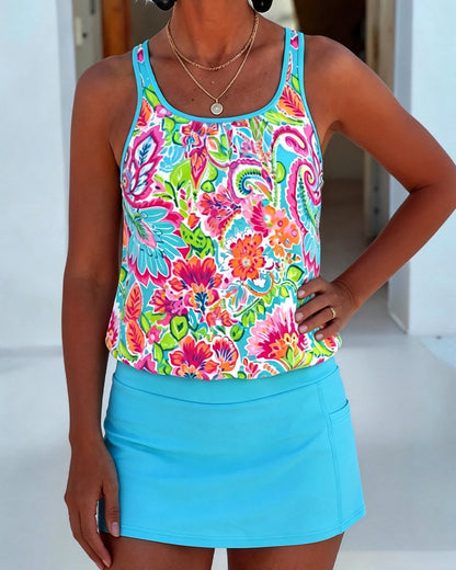 Floral Print Tank Top Tankini