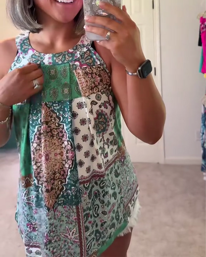 Sleeveless Printed Vest