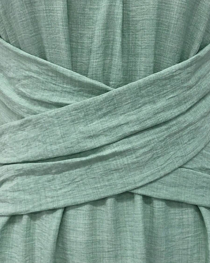 Crossover Waist Sleeveless Dress