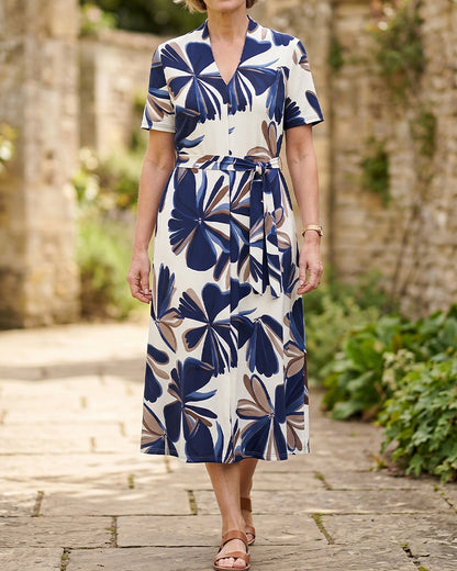 Elegant Floral Print Sleeveless Dress