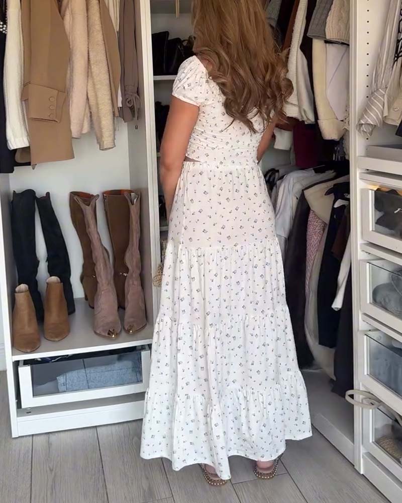 Completo gonna floreale per le feste