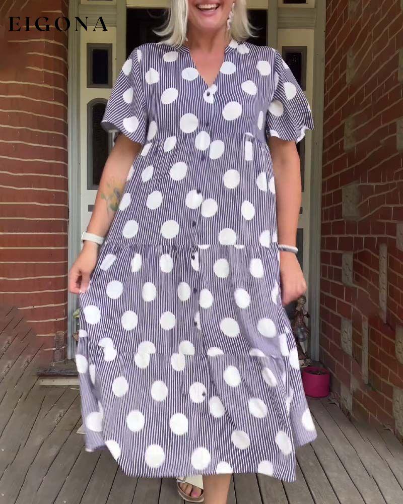 Vintage Polka Dot Long Dress casual dresses spring summer