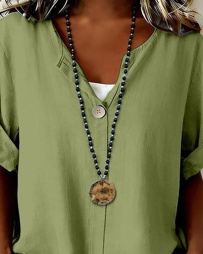 One-Button Loose Blouses