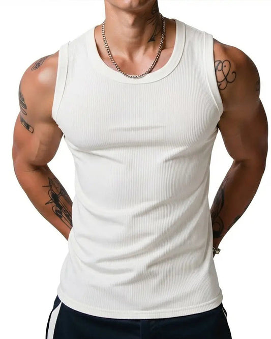 Men's Ribbed Racerback Tank Top spring summer t-shirts man