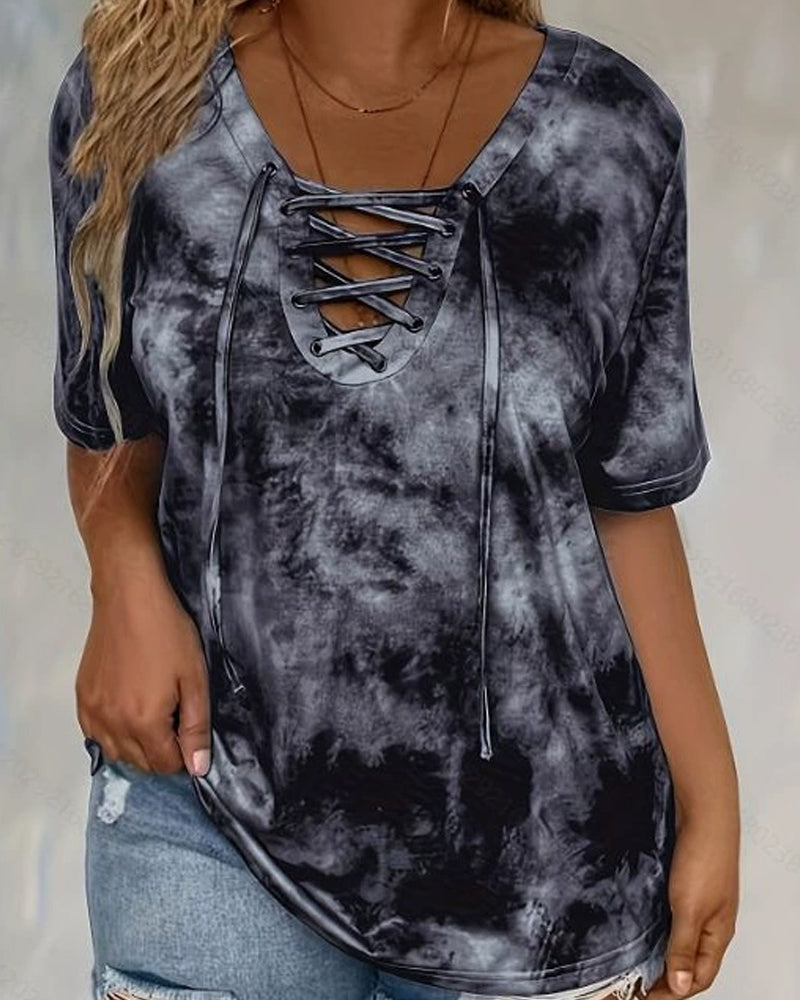 Tie-Dye Print Blouse