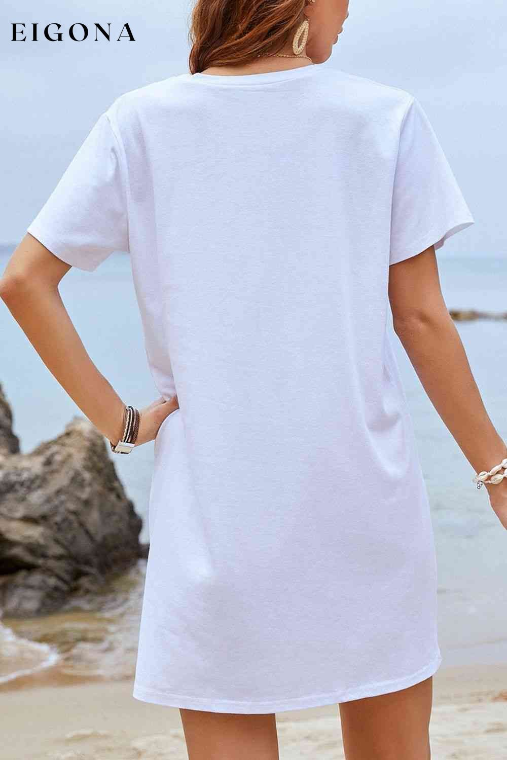 Round Neck Short Sleeve T-Shirt Dress clothes N.X.Y Ship From Overseas