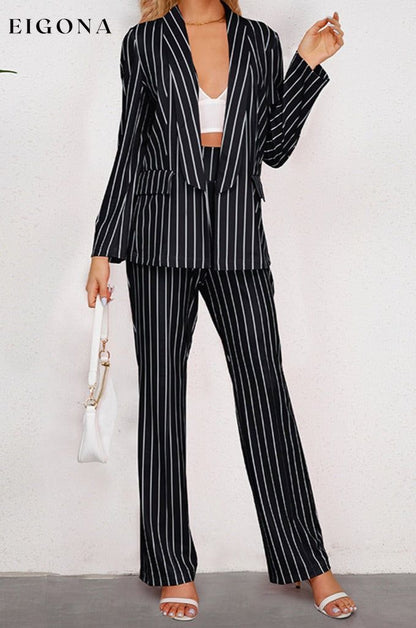 Striped Long Sleeve Top and Pants Set 2 pieces clothes H.Y.G@E setv Ship From Overseas Shipping Delay 09/29/2023 - 10/03/2023 trend