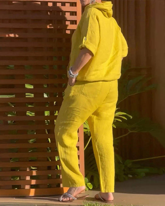 Fashion Casual Solid Color Trousers Suit