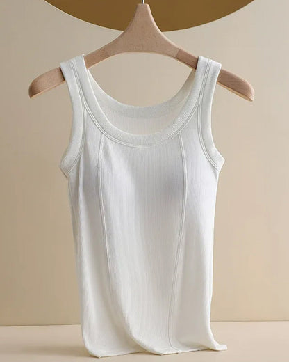 Solid Color Built In Bar Cami Top