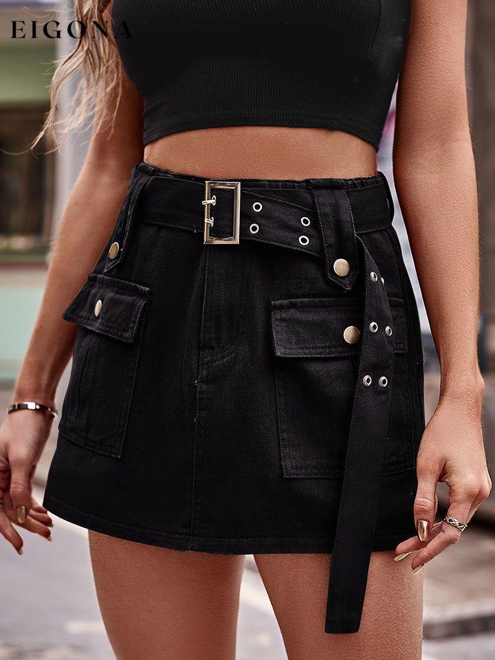 High Waist Denim Cargo Shorts Black clothes M.F Ship From Overseas Shipping Delay 09/29/2023 - 10/02/2023 trend