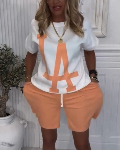 Casual sports letter print suit