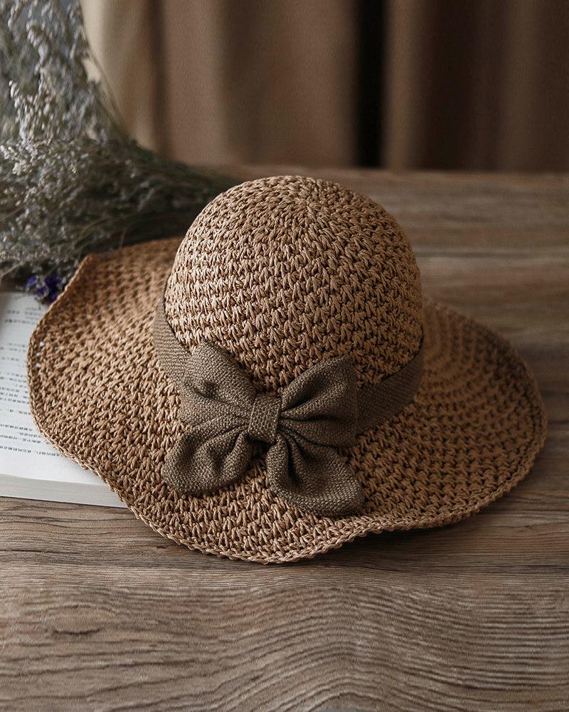 Casual Relaxed Holiday Bowknot Straw Hat