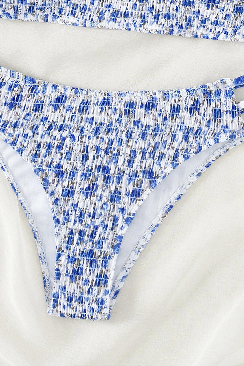 Tiny Floral Print Bandeau Bikini