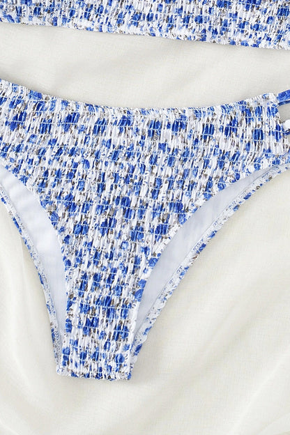 Tiny Floral Print Bandeau Bikini