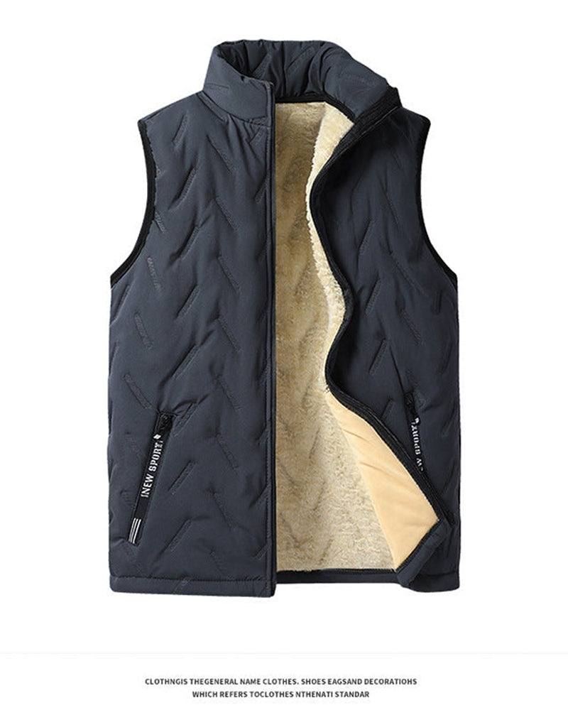 Unisex Winter Warm Casual Sleeveless Quilted Vest With Fleece Lining 2024 f/w coats