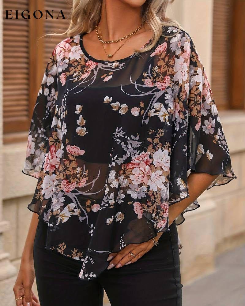 Floral asymmetrical dolman sleeve blouse blouses & shirts spring summer