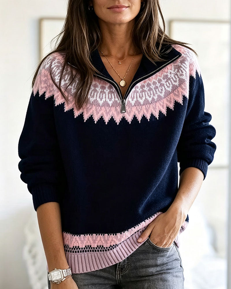 Zip Casual Long Sleeve Pullover