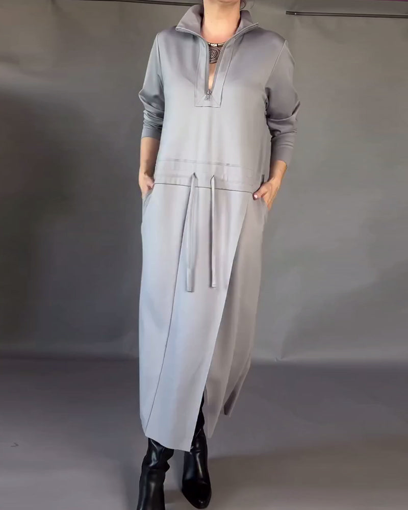 Half-Zip Neck Fashionable Dress