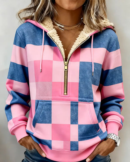 Half-Zip Fleece-Lined Hoodie