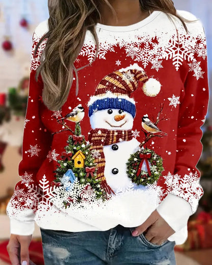 Cozy Christmas Snowman Graphic Sweatshirt 2024 f/w christmas sweatshirts