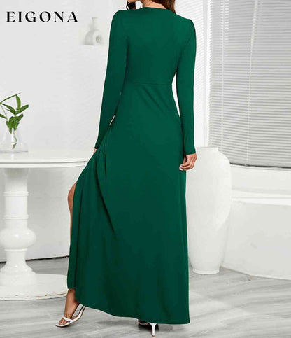 V-Neck Long Sleeve Split Dress CATHSNNA clothes dress dresses maxi dress Ship From Overseas Shipping Delay 09/29/2023 - 10/03/2023