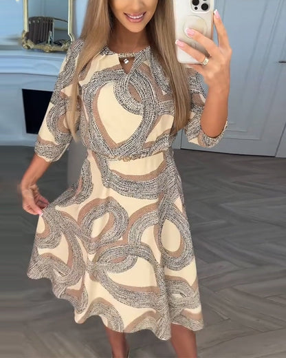 Printed Commuter Street Dress