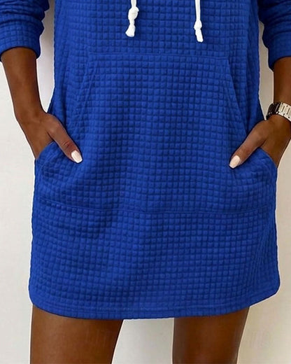 Waffle Hooded Sweatshirt Dress 2024 f/w casual dresses