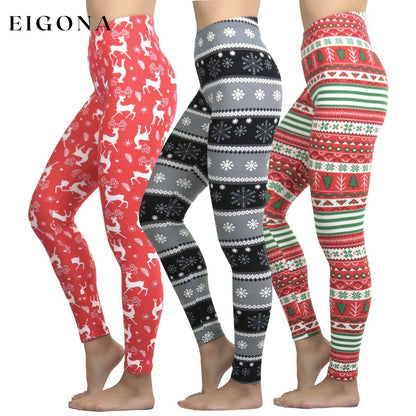3-Pack: ToBeInStyle Women's Ultra Soft Velour Leggings Holiday __stock:100 bottoms refund_fee:1200