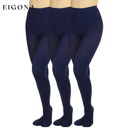 3-Pack: ToBeInStyle Women's Warm Thermal Tights Navy __stock:100 bottoms refund_fee:1200
