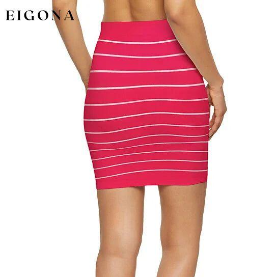 3-Pack: Women's Striped Seamless Microfiber Slim Nylon Pull-On Closure Mini Skirts __stock:1000 bottoms refund_fee:800