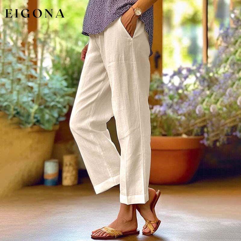 Casual Straight Trousers Khaki best Best Sellings bottoms clothes Cotton And Linen pants Plus Size Sale Topseller