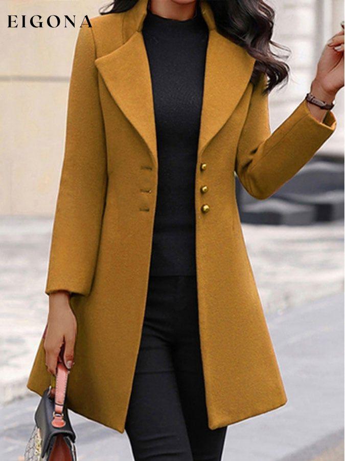 Casual Solid Color Long Sleeve Coat top tops winter sale