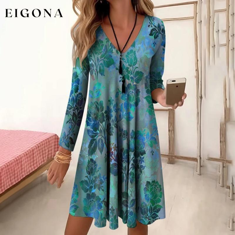 Vintage Floral Print Dress best Best Sellings casual dresses clothes Plus Size Sale short dresses Topseller