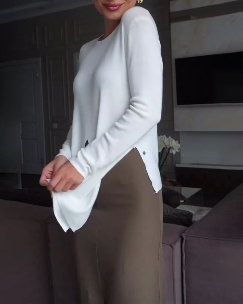 Cross Design Button Waisted Jumper