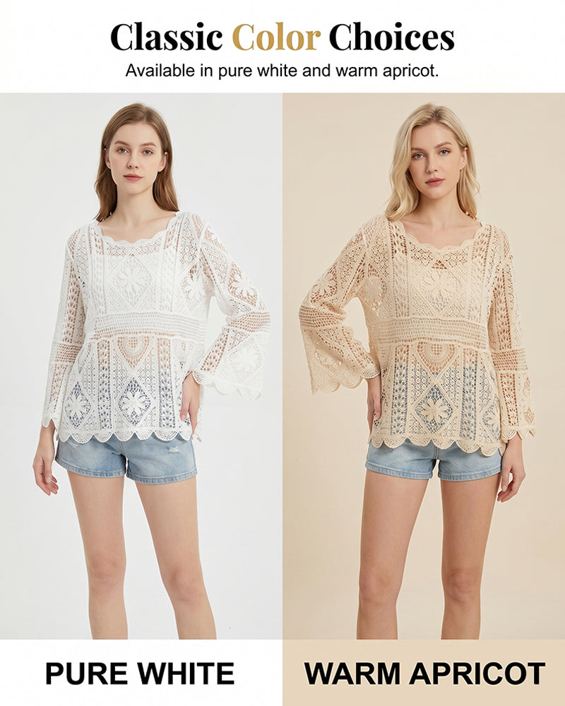 Women's Vintage Crochet Hollow Out Cover Up Top