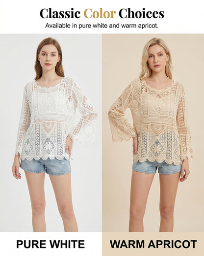 Women's Vintage Crochet Hollow Out Cover Up Top