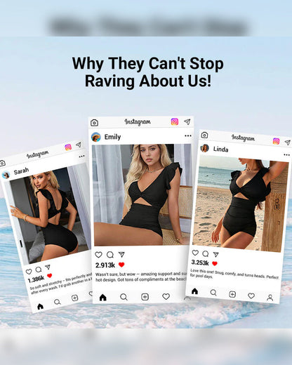 Sexy Ruffled One-Piece Swimsuit – Ruffle Detail, Tummy Control & Vibrant Colors