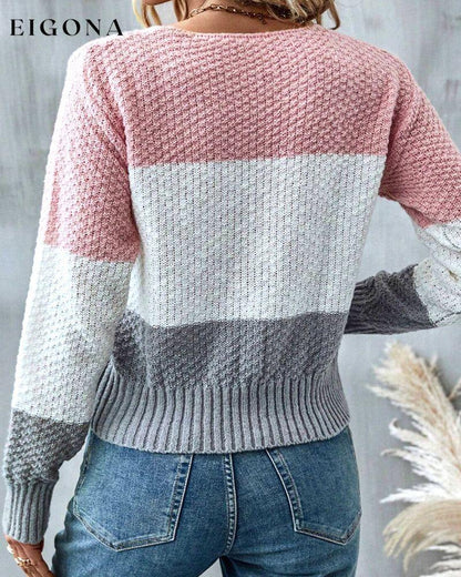 Women's color block pullovers 2023 f/w 23BF clothes spring Sweaters sweaters & cardigans Tops/Blouses