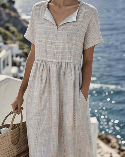 Striped Short Sleeve Dress