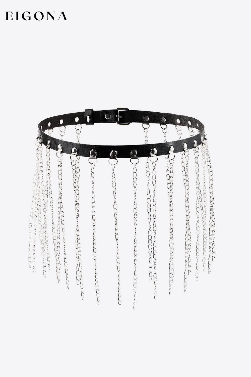 Fringed Chain PU Leather Belt clothes H.Y Ship From Overseas Shipping Delay 09/29/2023 - 10/02/2023 trend