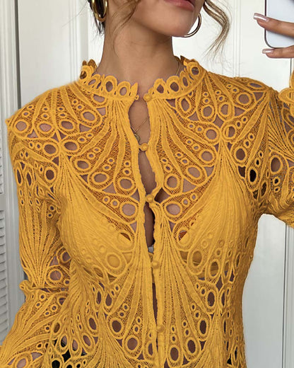 Cut-Out Bell Sleeve Coat