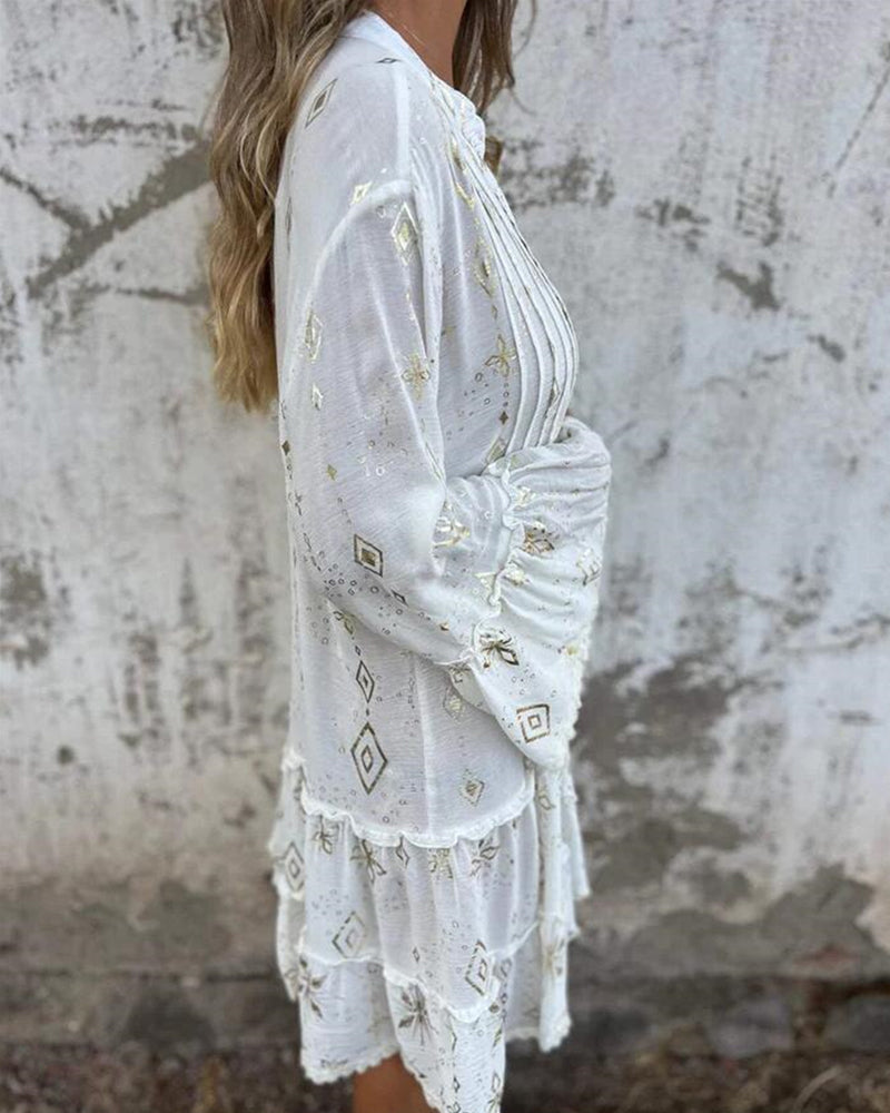 Lace Sleeve Hollow Out Oversized Dress