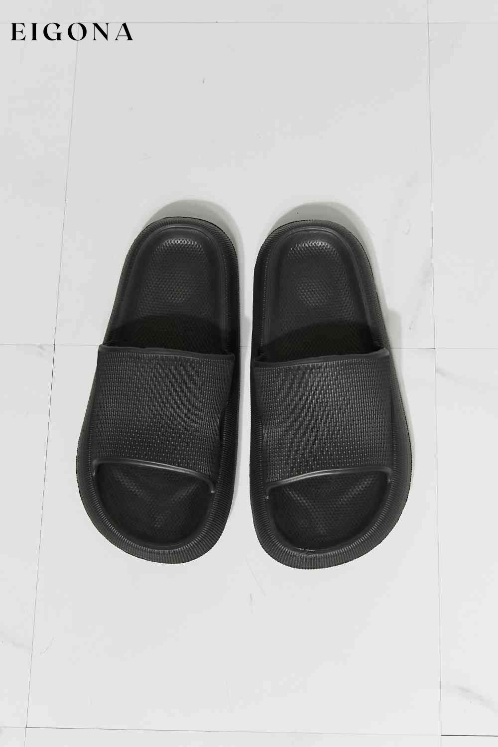 Arms Around Me Open Toe Slide in Black Melody Ship from USA shoes womens shoes