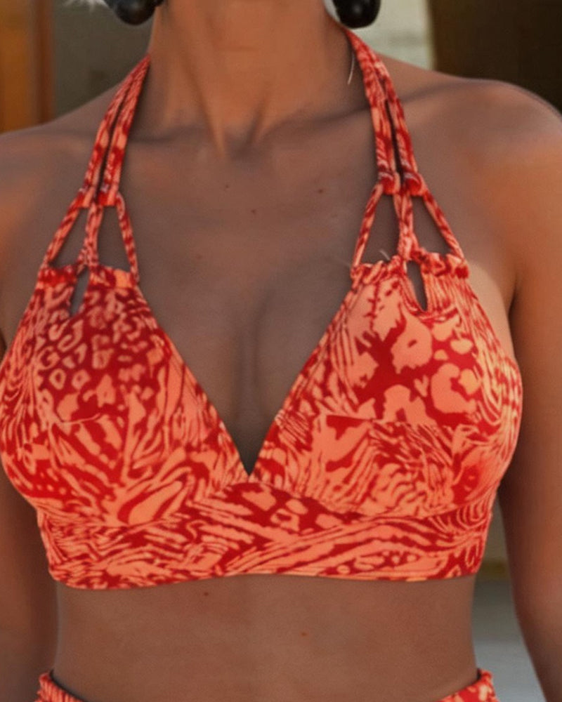 V-Neck Printed Bikini
