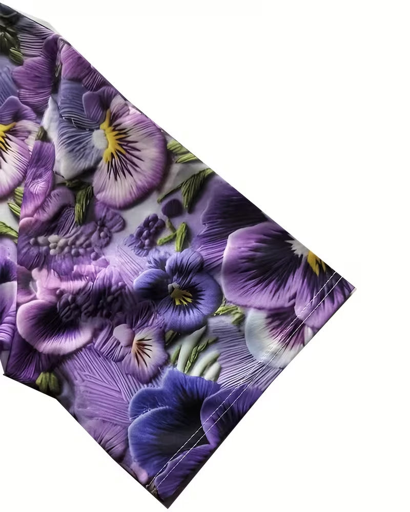 Square Neck Floral Pleated Maxi Dress