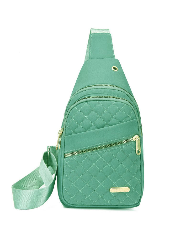 Women's Fashion Embroidered Quilted Chest Bag